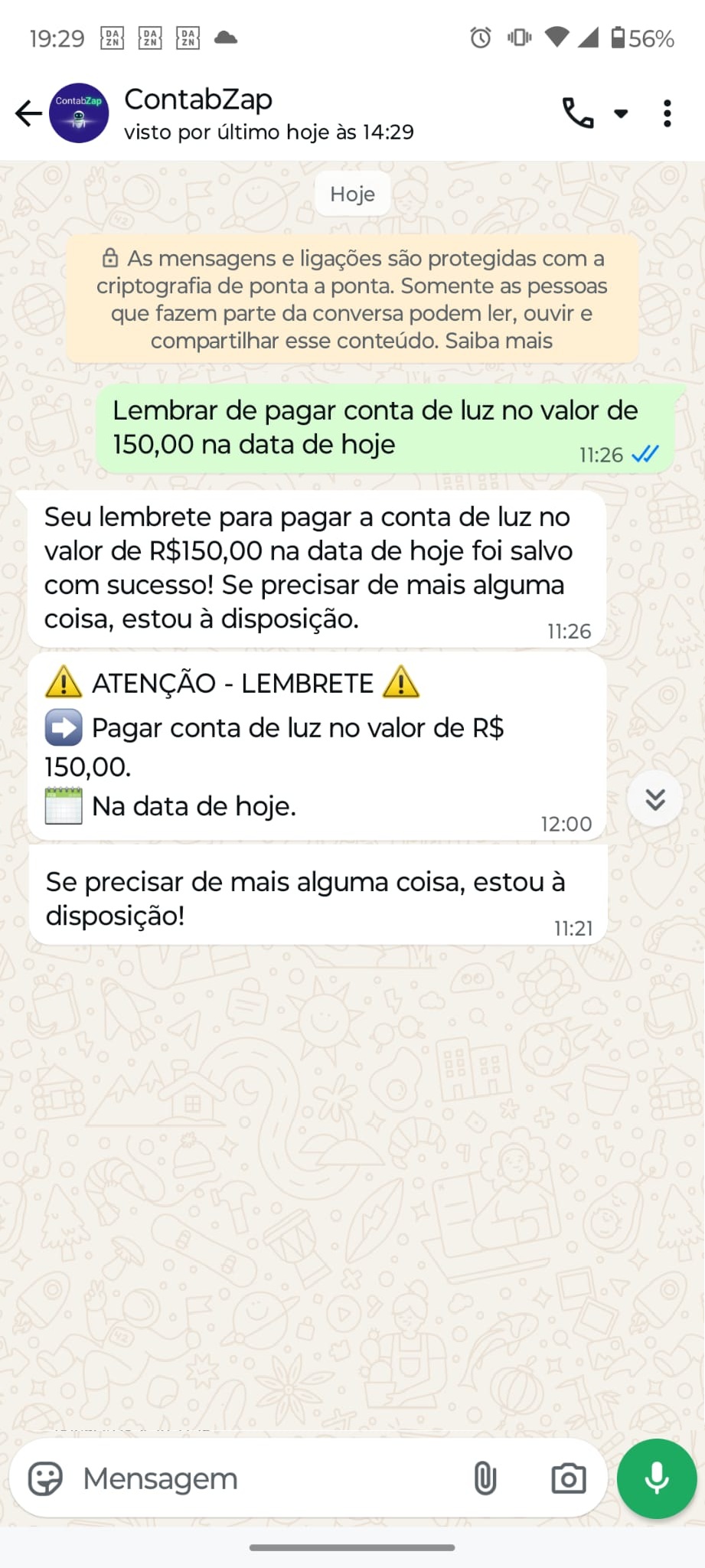 Receber relatório no WhatsApp